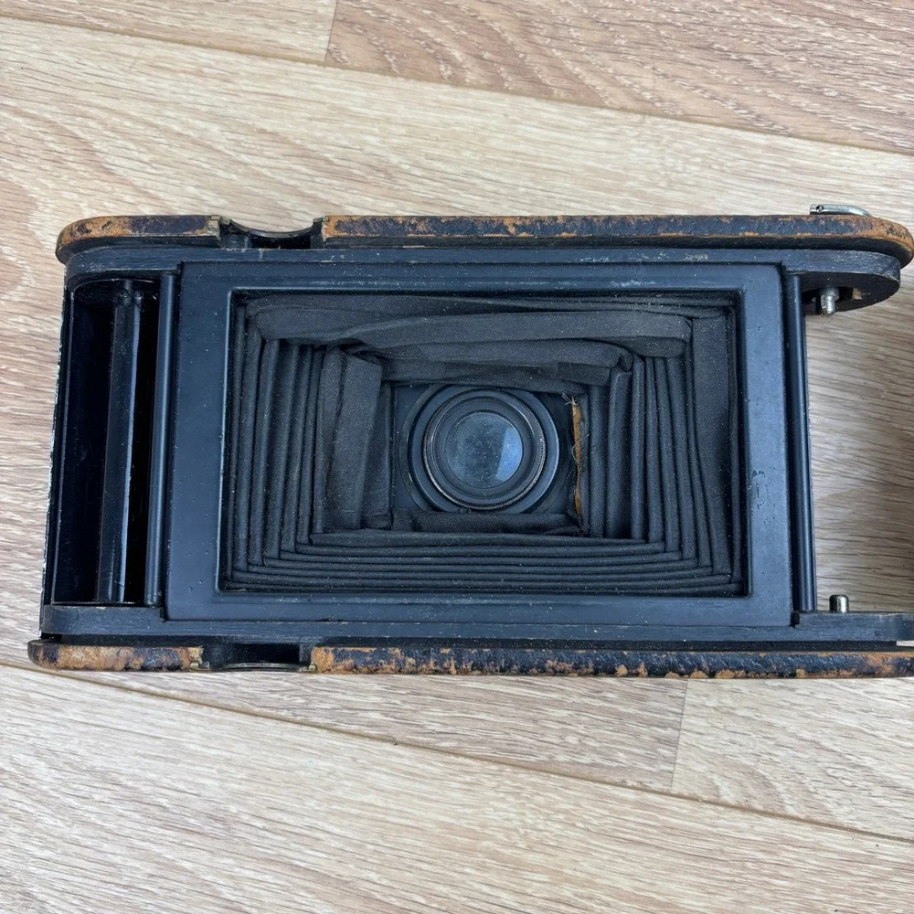 Vintage Eastman Kodak No. 2-C Autographic Kodak Jr Folding Bellows Camera Black